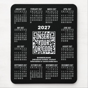 Alfombrilla De Ratón Calendario 2027 con código QR de información de co