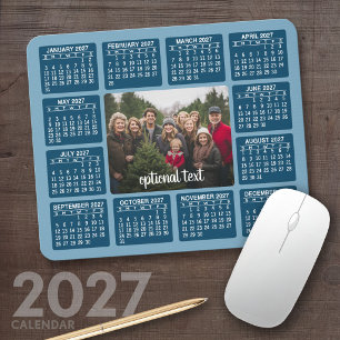 Alfombrilla De Ratón Calendario 2027 con foto en el centro