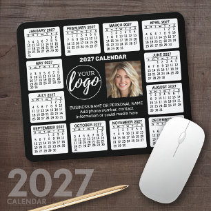 Alfombrilla De Ratón Calendario 2027 con información de contacto del lo
