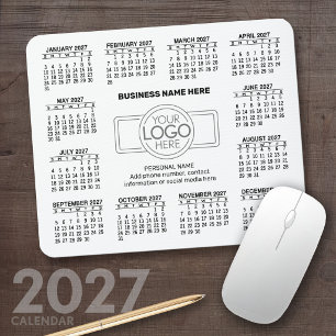 Alfombrilla De Ratón Calendario 2027 con información de contacto del lo