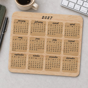 Alfombrilla De Ratón Calendario 2027 de estilo minimalista moderno de v