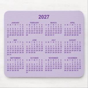 Alfombrilla De Ratón Calendario 2027 en Rosa Real y Claro