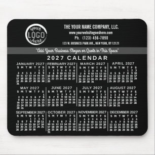 Alfombrilla De Ratón Calendario 2027 personalizado con logotipo y nombr