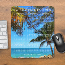 Calendario 2027 Playa Tropical o Tu Foto y Texto