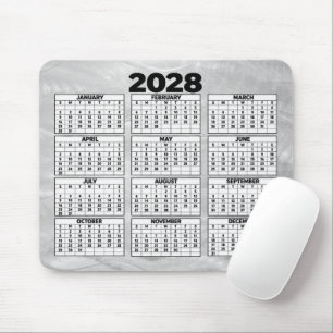 Alfombrilla De Ratón Calendario 2028 Acero Cepillado Ondulado Abstracto