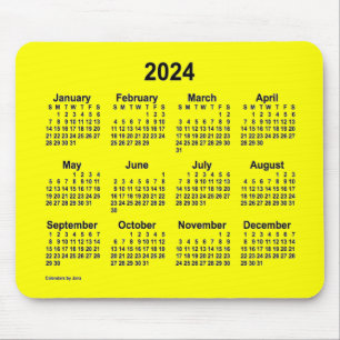 Alfombrilla De Ratón Calendario Amarillo 2024 por Janz Mouse Pad