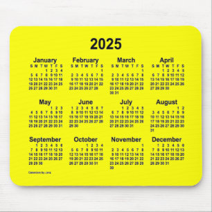 Alfombrilla De Ratón Calendario Amarillo 2025 por Janz Mouse Pad