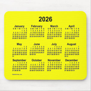 Alfombrilla De Ratón Calendario Amarillo 2026 de Janz Mouse Pad