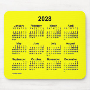Alfombrilla De Ratón Calendario Amarillo 2028 de Janz Mouse Pad