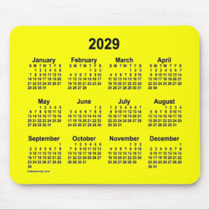 Alfombrilla De Ratón Calendario Amarillo 2029 por Janz Mouse Pad