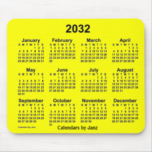 Alfombrilla De Ratón Calendario Amarillo 2032 de Janz Mouse Pad