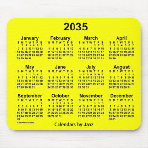 Alfombrilla De Ratón Calendario Amarillo 2035 de Janz Mouse Pad