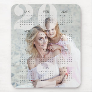 Alfombrilla De Ratón Calendario anual 2027 personalizado con foto y col