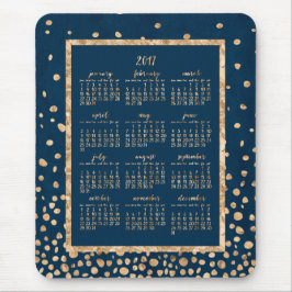 Alfombrilla De Ratón Calendario Anual Azul 2017 Pads De ratón Confetti