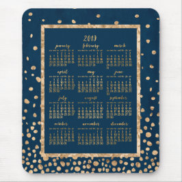 Alfombrilla De Ratón Calendario Anual Azul 2019 Pads De ratón Confetti 