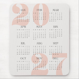 Alfombrilla De Ratón Calendario Anual de Color Personalizado 2027