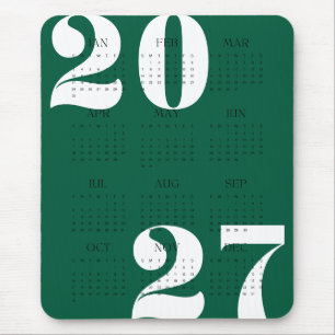 Alfombrilla De Ratón Calendario Anual de Color Personalizado 2027