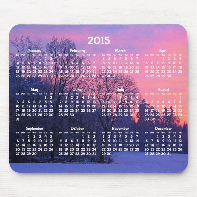 Alfombrilla De Ratón Calendario anual de personalizados 2015 Pads de ra (Frente)