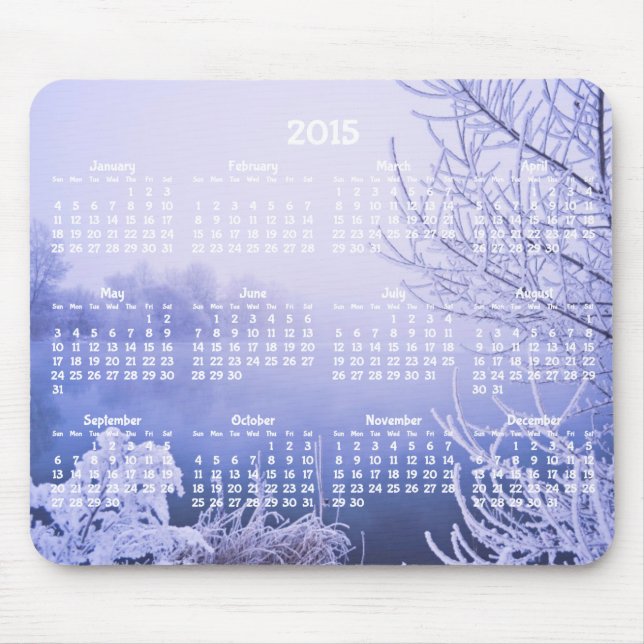 Alfombrilla De Ratón Calendario anual de personalizados 2015 Pads de ra (Frente)