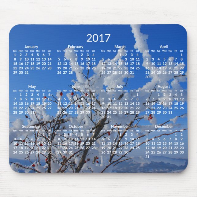 Alfombrilla De Ratón Calendario anual de personalizados 2017 Pads de ra (Frente)