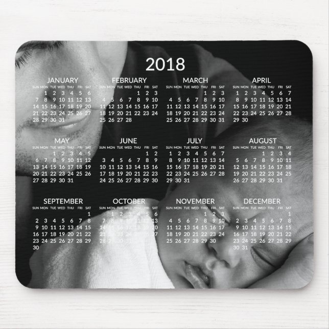 Alfombrilla De Ratón Calendario anual de personalizados 2018 Mousepads (Frente)