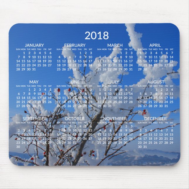 Alfombrilla De Ratón Calendario anual de personalizados 2018 Pads de ra (Frente)