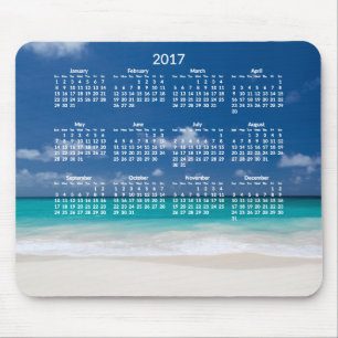Alfombrilla De Ratón Calendario Anual de Playa 2017 Mousepads Añadir fo