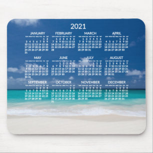 Alfombrilla De Ratón Calendario Anual de Playa 2021 Mousepads Añadir fo