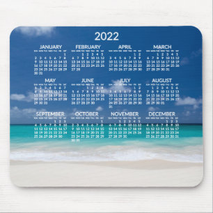 Alfombrilla De Ratón Calendario Anual de Playa 2022 Mousepads Añadir fo