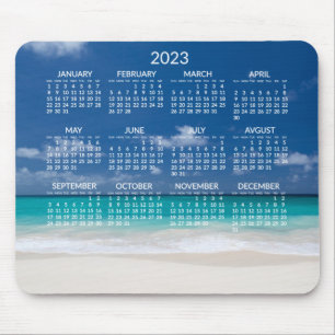 Alfombrilla De Ratón Calendario anual de playa 2023 para añadir foto