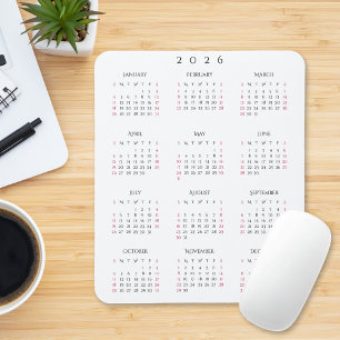 Alfombrilla De Ratón Calendario Anual Elegante para Oficina en Casa 202