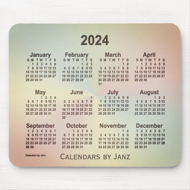 Alfombrilla De Ratón Calendario arcoiris de San Telmo 2024, de Janz (Frente)