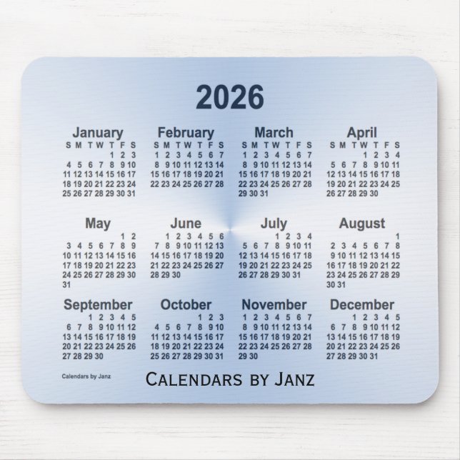 Alfombrilla De Ratón Calendario azul de acero 2026 de Janz Mouse Pad (Frente)