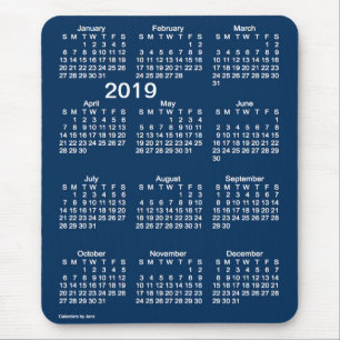 Alfombrilla De Ratón Calendario azul de la ampliación de foto de la