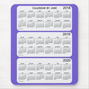 Alfombrilla De Ratón Calendario azul de pizarra 2018-2020, por Janz