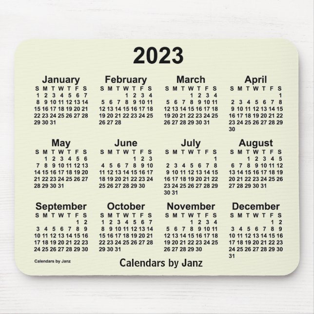 Alfombrilla De Ratón Calendario Beige 2023 de Janz Mouse Pad (Frente)
