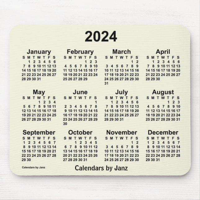 Alfombrilla De Ratón Calendario Beige 2024 de Janz Mouse Pad (Frente)