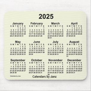 Alfombrilla De Ratón Calendario Beige 2025 de Janz Mouse Pad