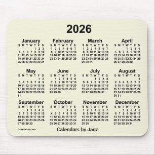 Alfombrilla De Ratón Calendario Beige 2026 de Janz Mouse Pad