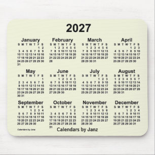 Alfombrilla De Ratón Calendario Beige 2027 de Janz Mouse Pad
