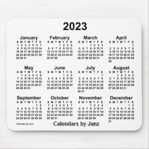 Alfombrilla De Ratón Calendario blanco 2023 de Janz Mouse Pad