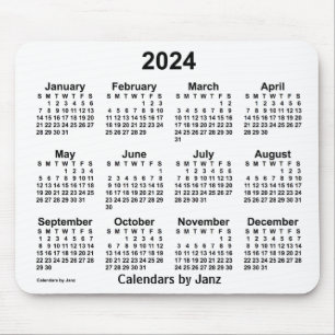 Alfombrilla De Ratón Calendario blanco 2024 de Janz Mouse Pad