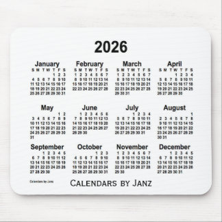 Alfombrilla De Ratón Calendario blanco 2026 de Janz Mouse Pad