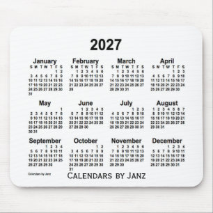 Alfombrilla De Ratón Calendario blanco 2027 de Janz Mouse Pad