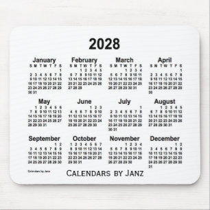 Alfombrilla De Ratón Calendario blanco 2028 de Janz Mouse Pad