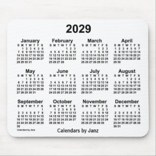 Alfombrilla De Ratón Calendario blanco 2029 por Janz Mouse Pad