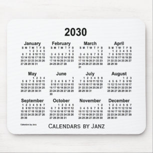 Alfombrilla De Ratón Calendario blanco 2030 de Janz Mouse Pad