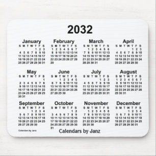 Alfombrilla De Ratón Calendario blanco 2032 de Janz Mouse Pad