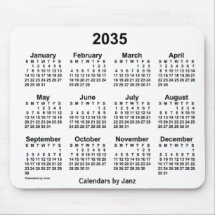 Alfombrilla De Ratón Calendario blanco 2035 de Janz Mouse Pad