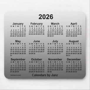 Alfombrilla De Ratón Calendario blanco desvanecido de 2026 por Janz Mou